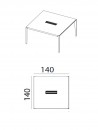 Dimensions table de réunion carrée QUARTET