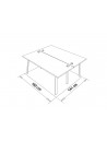 Dimensions bureau bench partagé 2 personnes GAÏA L 160 x P 141 cm