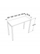 Dimensions table haute polyvalente blanc MEETING hauteur 110 cm