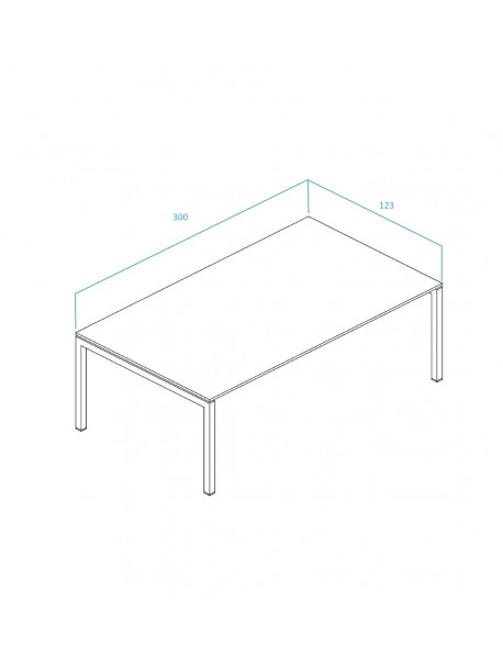 Dimensions table de réunion design pour 8 personnes ITALO