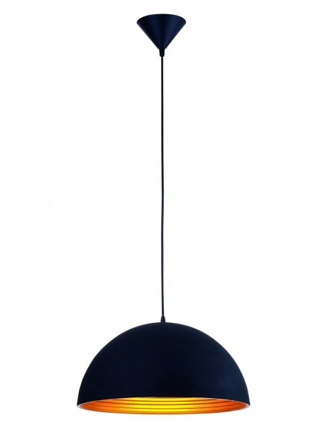 Lampe suspendue avec abat-jour demi-sphère design noir KUP