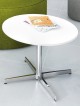 Table de salon ronde Ø 73cm en mélaminé coloris chêne clair STAR