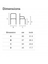 Dimension fauteuil d'accueil similicuir blanc PORTOFINO