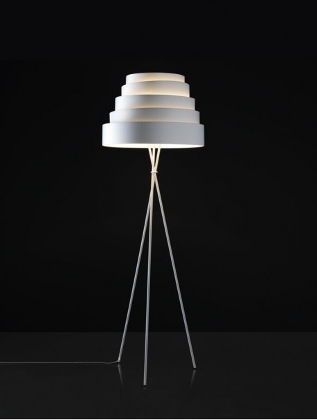 Lampadaire de bureau avec abat-jour BABEL - Blanc