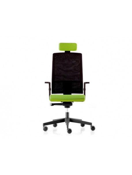 Fauteuil ergonomique de bureau TELA en résille - Noir/Vert