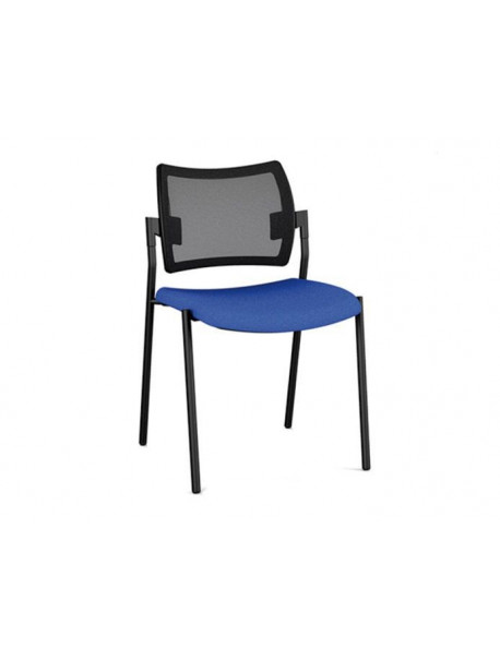 Chaise de réunion empilable AMET en résille - Noir/Bleu