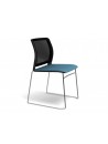 Chaise de réunion empilable ADELA  en résille sans accoudoirs - Noir/Bleu