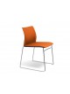 Chaise de réunion empilable ADELA en tissu sans accoudoirs - Orange