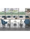 Fauteuil d'accueil visiteur en tissu DUNE - Bleu