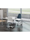 Bureau d'angle en bois IDEA 01 - Blanc/Aluminium