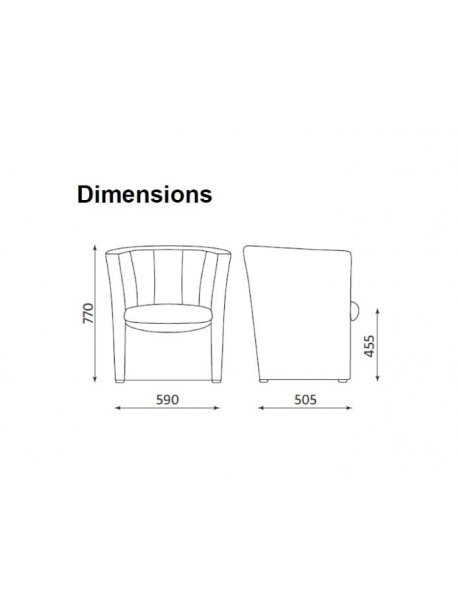 Dimension fauteuil d'accueil CLUB