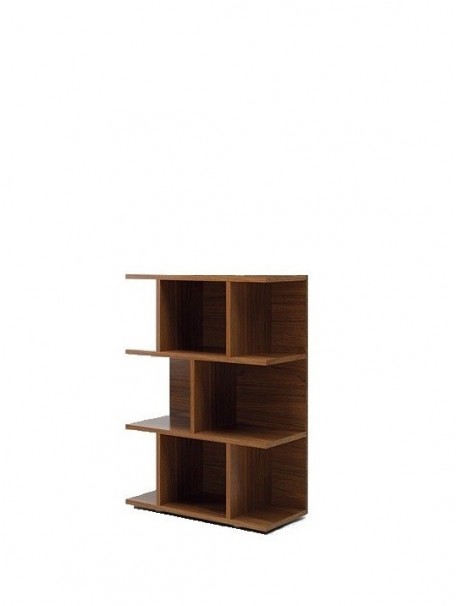 Bibliothèque basse design LARUS H 126 cm Noyer naturel