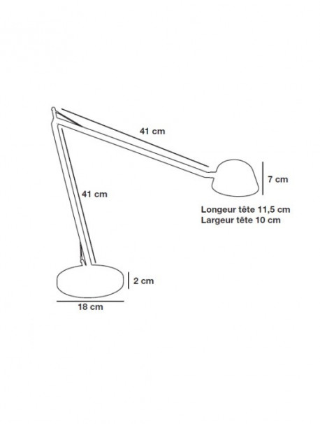 Dimensions lampe de bureau BAIA